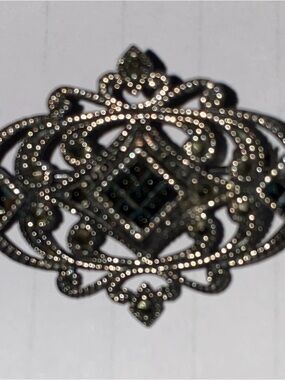 Ornate Filigree Statement Brooch in Sterling  Silver